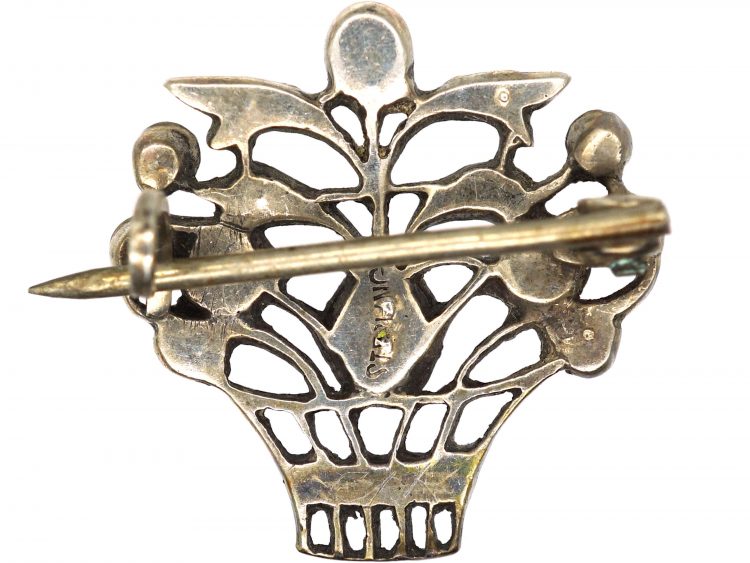 Edwardian Silver & Paste Small Giardinetti Brooch