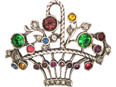Edwardian Silver & Paste Giardinetti Brooch