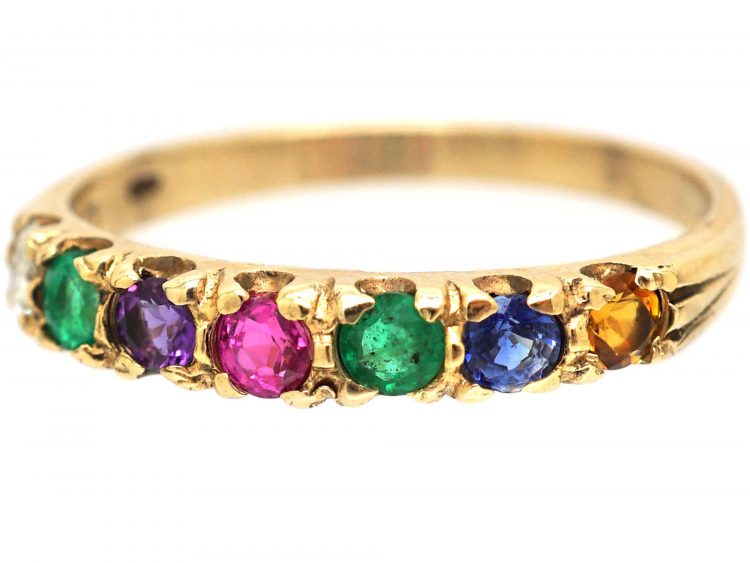9ct Gold Acrostic Ring that Spells Dearest