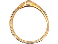 Edwardian 15ct Gold Coily Snake Ring with Diamond Detail