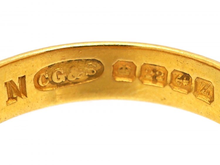 Wide 22ct Gold Wedding Ring made in 1924