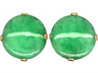 Art Deco 18ct Gold Jade Earrings