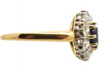 Early 20th Century 18ct Gold, Sapphire & Diamond Cluster Ring