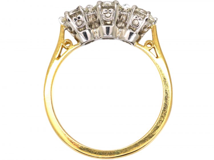 18ct White & Yellow Gold, Three Stone Diamond Ring