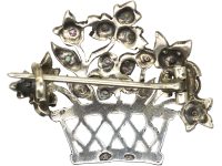 French Belle Epoque Silver, Ruby, Emerald & Natural Split Pearl Giardinetti Brooch