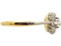 Edwardian 18ct Gold & Platinum Diamond Daisy Cluster Ring