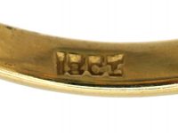 Victorian 18ct Gold, Emerald & Diamond Three Stone Ring