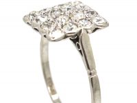 Art Deco Platinum & Diamond Square Ring