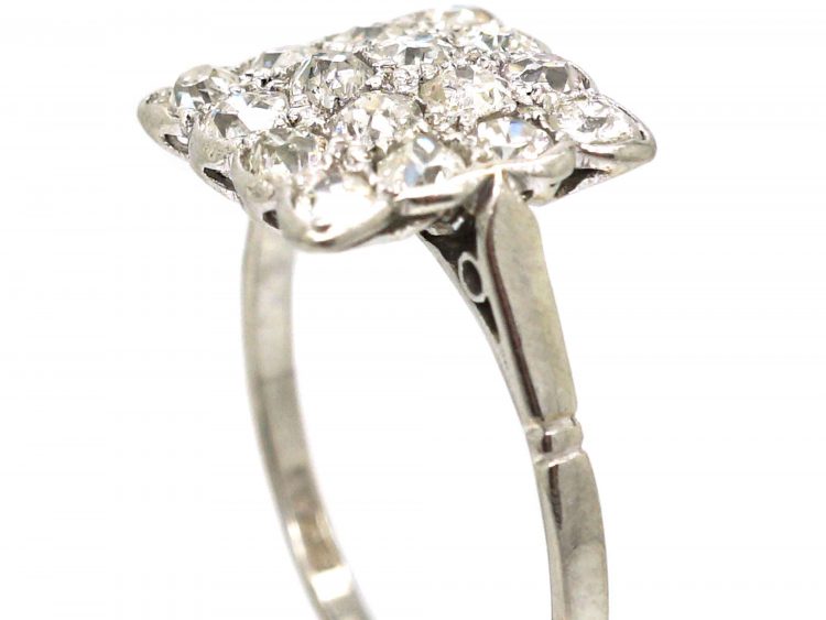 Art Deco Platinum & Diamond Square Ring