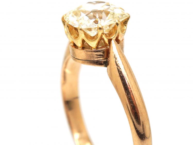 Edwardian 18ct Gold, Diamond Solitaire Ring