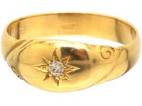 Victorian 18ct Gold Gypsy Ring set with a Diamond