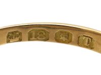 Victorian 18ct Gold, Sapphire & Diamond Boat Shaped Ring
