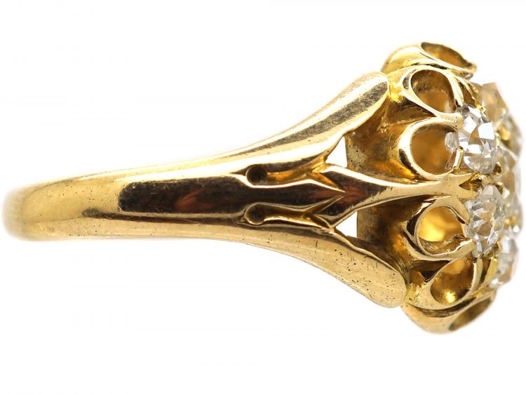 Victorian 18ct Yellow Gold & Diamond Cluster Ring