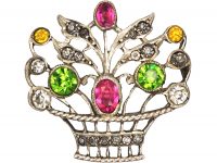 Edwardian Silver & Paste Giardinetti Brooch
