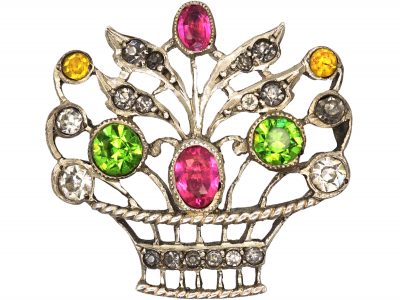 Edwardian Silver & Paste Giardinetti Brooch