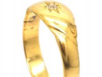 Victorian 18ct Gold Gypsy Ring set with a Diamond