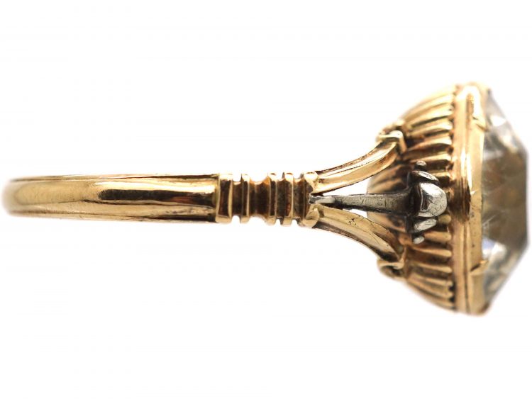 Georgian 15ct Gold & Diamond Shaped Paste Ring