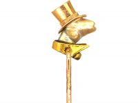 Edwardian 18ct Gold Novelty Fish with Top Hat Tie Pin