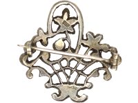 Edwardian Silver, Marcasite & Paste Giardinetti Brooch