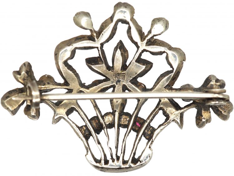Edwardian Silver & Paste Giardinetti Brooch