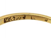 Edwardian 18ct Gold, Three Stone Sapphire Ring with Diamonds In Between