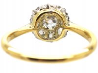 Edwardian 18ct Gold & Platinum Diamond Daisy Cluster Ring