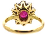 18ct Gold, Ruby & Diamond Cluster Ring by Boodle & Dunthorne