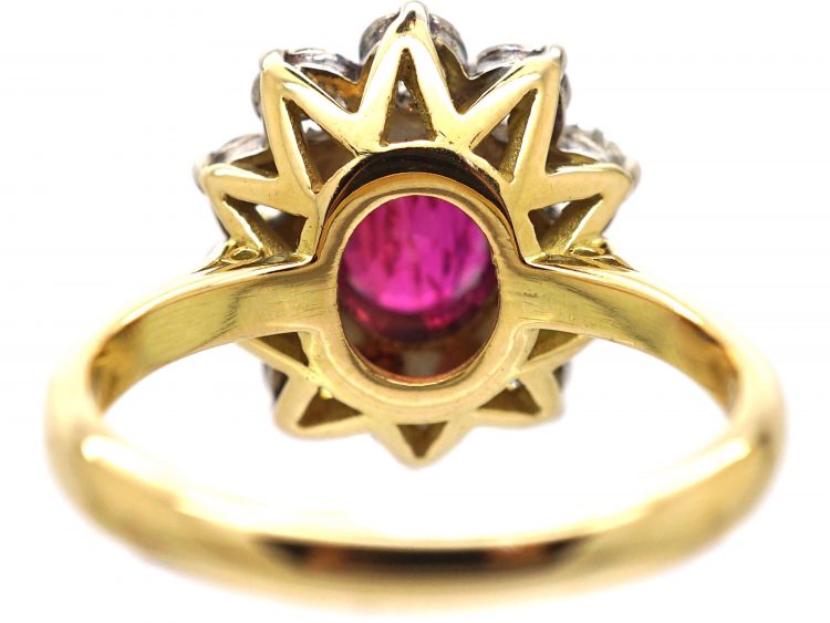 18ct Gold, Ruby & Diamond Cluster Ring by Boodle & Dunthorne
