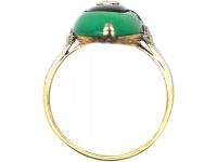 Art Deco 18ct Gold & Platinum, Chalcedony, Onyx & Diamond Ring