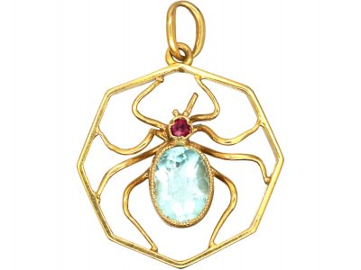 Edwardian 14ct Gold Spider Pendant