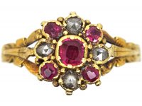 Regency 18ct Gold, Ruby & Diamond Cluster Ring