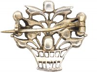 Edwardian Silver, Marcasite & Coloured Paste Giardinetti Brooch