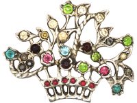 Edwardian Silver & Paste Giardinetti Brooch