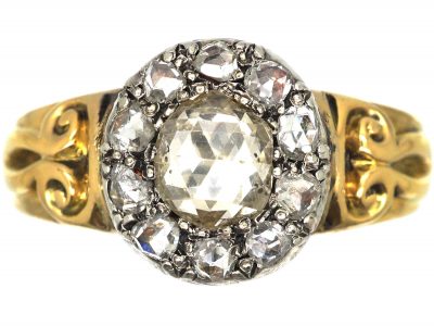 Victorian 18ct Gold, Rose Diamond Cluster Ring