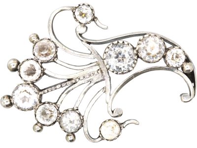 Edwardian Siver & Paste Cornucopia Brooch