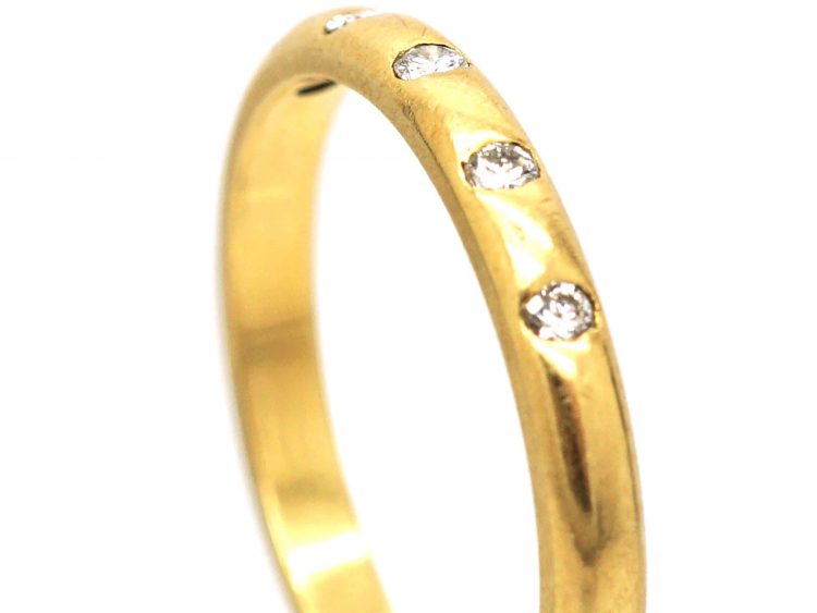 French 18ct Gold Ring set with Diamonds
