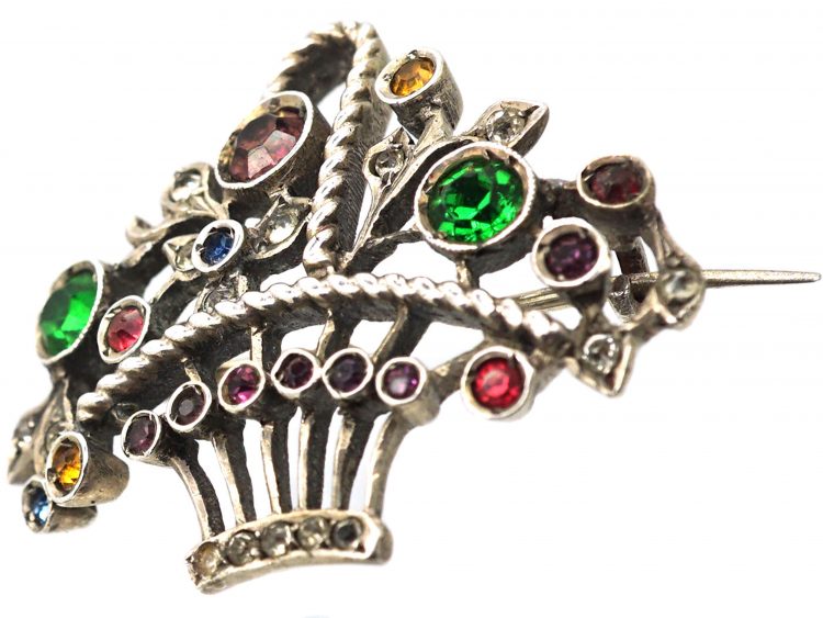 Edwardian Silver & Paste Giardinetti Brooch
