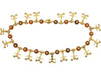 18ct Gold Necklace with Carnelian Rondels by Lalaounis