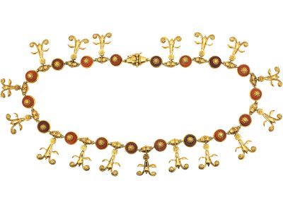 18ct Gold Necklace with Carnelian Rondels by Lalaounis