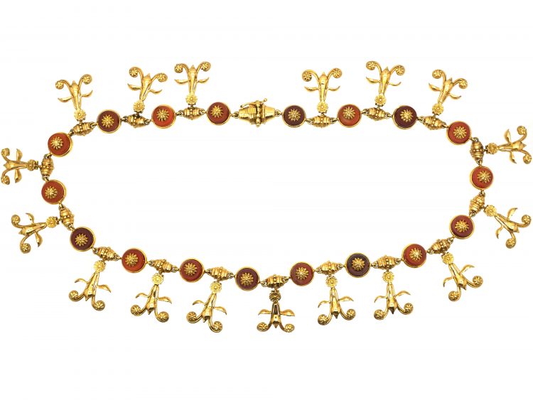 18ct Gold Necklace with Carnelian Rondels by Lalaounis