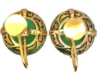 Art Deco 18ct Gold Jade Earrings