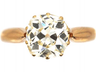 Edwardian 18ct Gold, Diamond Solitaire Ring