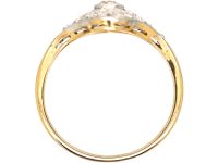 Art Deco 18ct Gold & Diamond Navette Shaped Ring