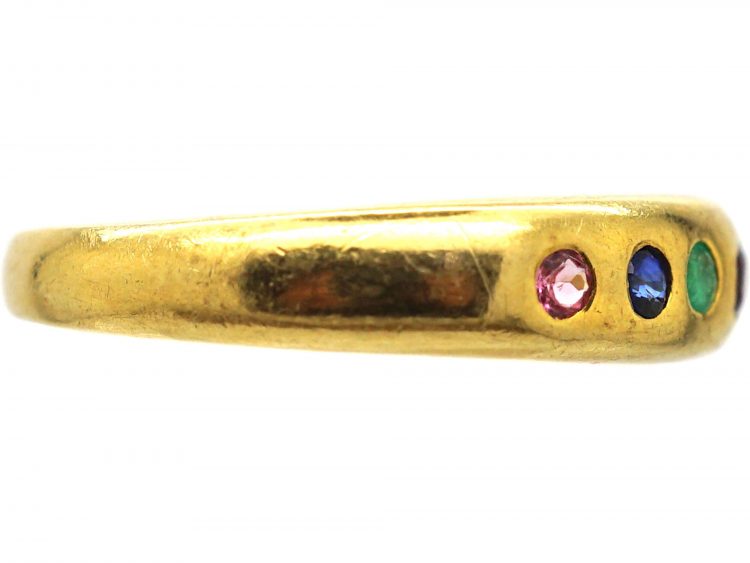 18ct Gold Acrostic Ring that Spells Dearest