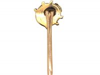 Edwardian 18ct Gold & Enamel Ladybird Tie Pin with Rose Diamond Eyes