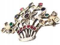 Edwardian Silver & Paste Giardinetti Brooch