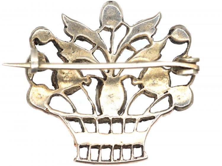 Edwardian Silver & Paste Giardinetti Brooch