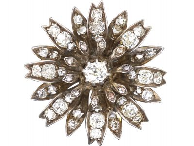 Victorian Diamond Flower Brooch