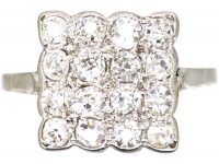 Art Deco Platinum & Diamond Square Ring