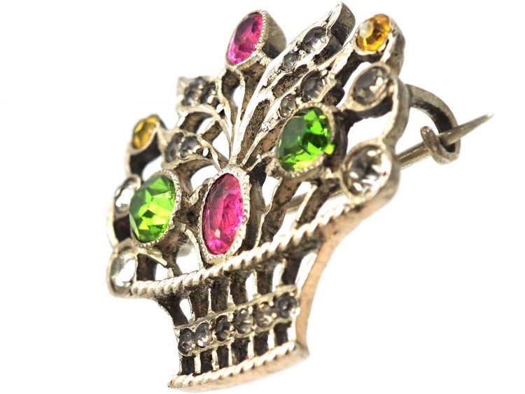 Edwardian Silver & Paste Giardinetti Brooch